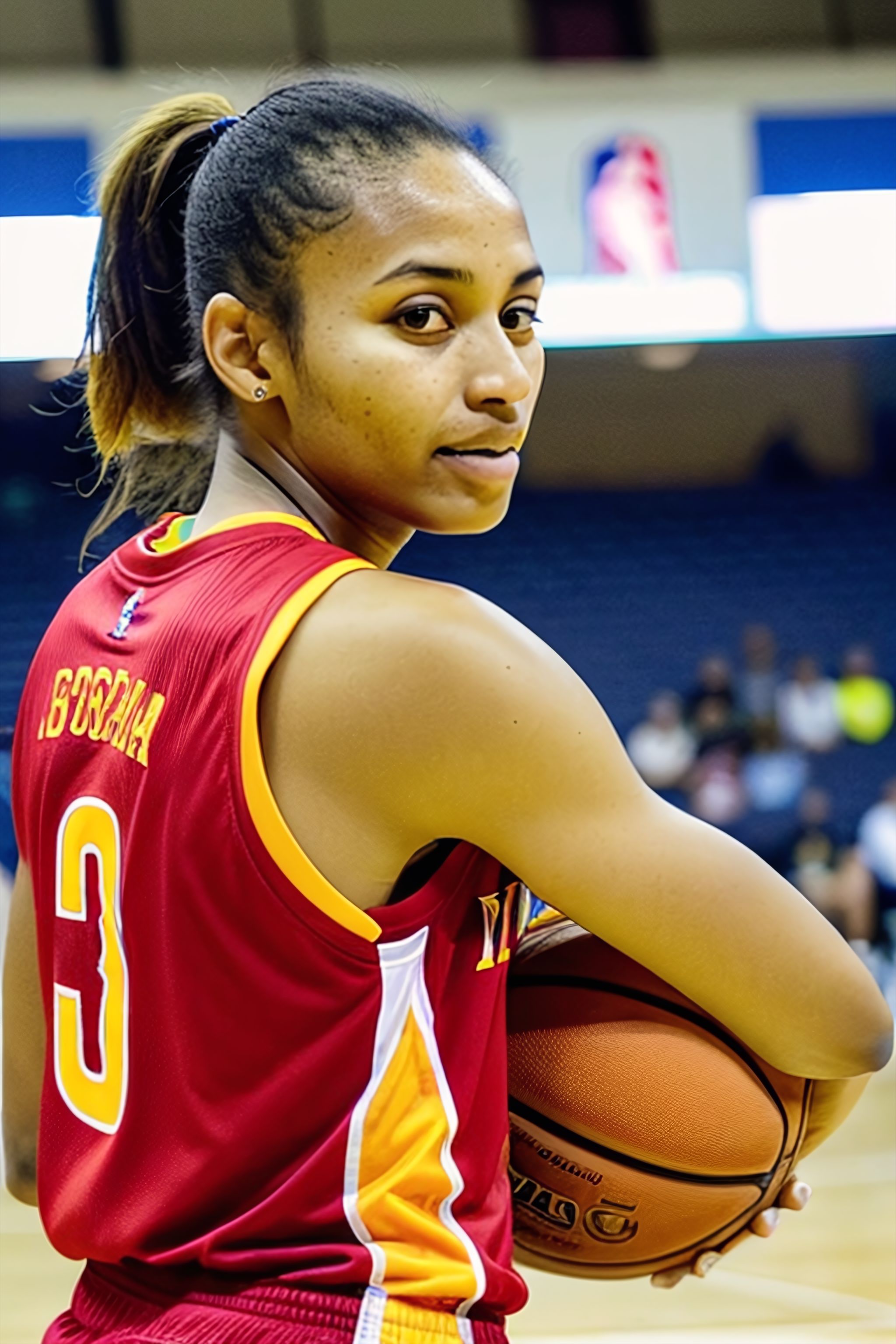 Portrait generated with Stable Diffusion.